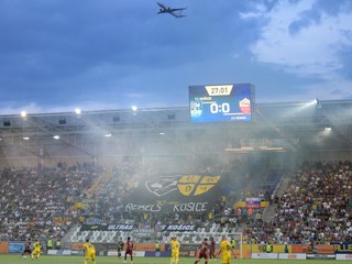 Košická futbalová aréna počas zápasu FC Košice - AS Rím.