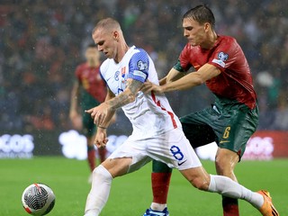 Fotka zo zápasu Portugalsko - Slovensko.