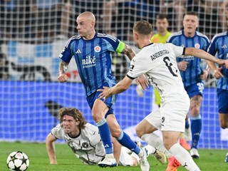 Vladimír Weiss ml. v zápase ŠK Slovan Bratislava - FC Midtjylland v odvete play-off Ligy majstrov.