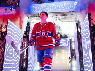 Juraj Slafkovský pred debutovým zápasom.