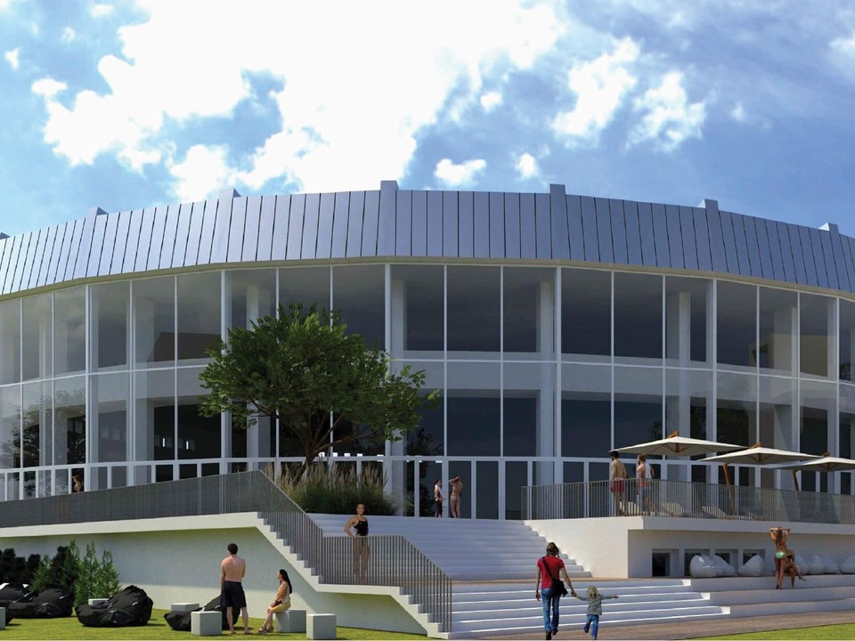 Vizualizácia Národného olympijského centra plaveckých športov v Košiciach