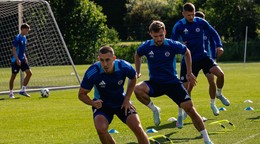 Futbalisti Slovana počas tréningu