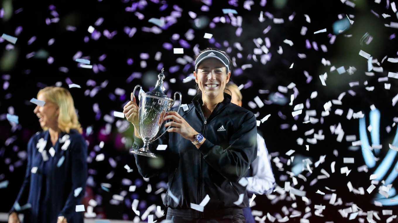Garbine Muguruzová po triumfe na Turnaji majsteriek 2021. 