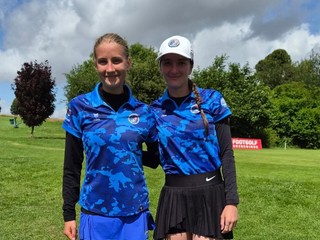 Slovenské reprezentantky Kristína Vöröšová a Klaudia Nemcová.