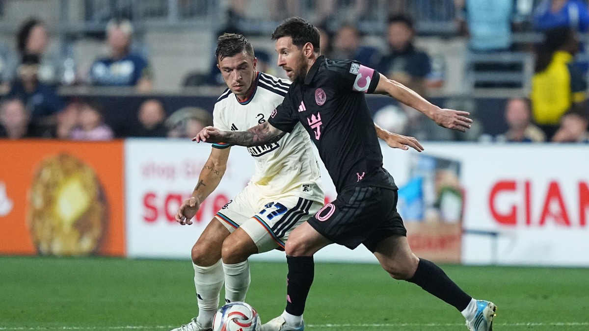 Lionel Messi v zápase proti Philadelphii.