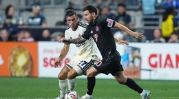Lionel Messi v zápase proti Philadelphii.