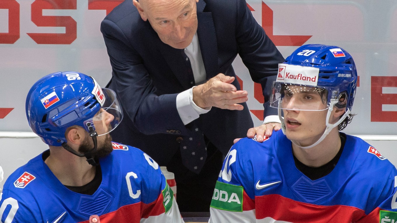 Craig Ramsay, Tomáš Tatar a Juraj Slafkovský na MS v hokeji 2022.