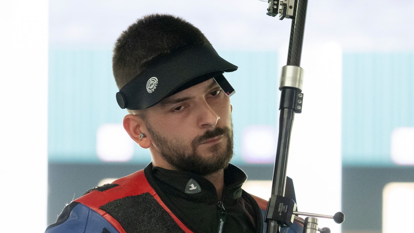 Slovenský strelec Patrik Jány na OH v Paríži 2024.