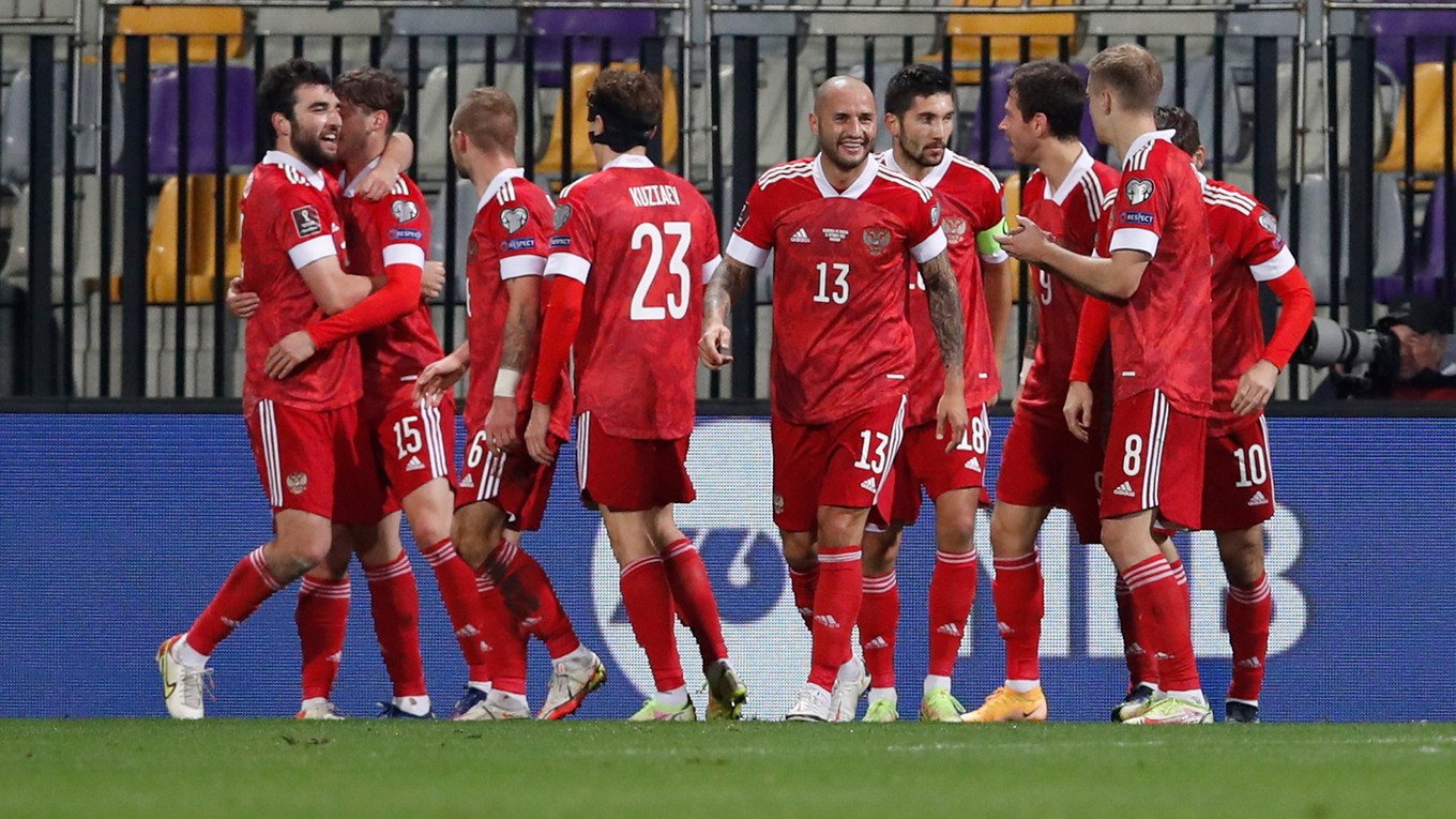 Radosť futbalistov Ruska.
