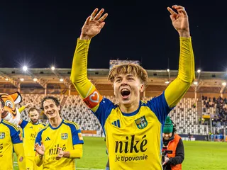 Tomáš Ďurko oslavuje výhru nad Slovanom