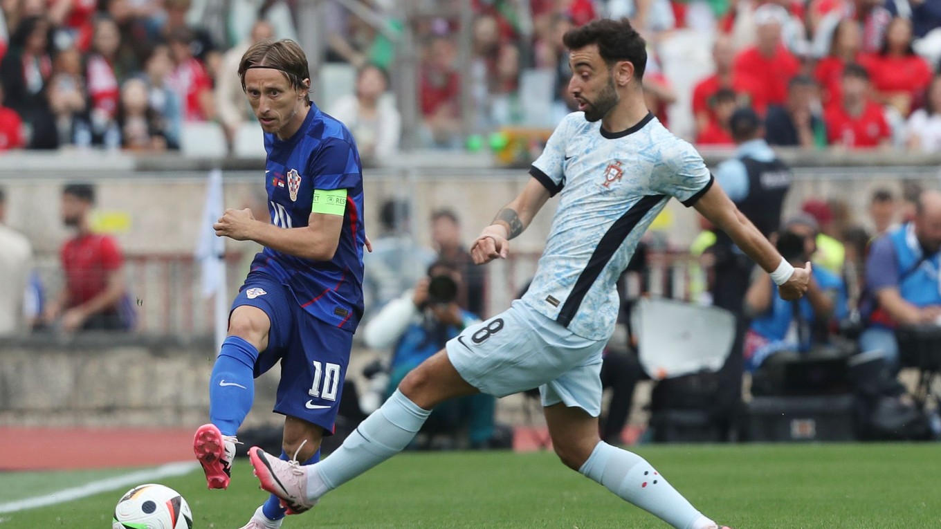 Luka Modrič v zápase proti Portugalsku.