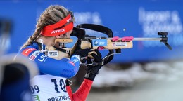 Sára Pacerová na ME v biatlone 2024 v Osrblí.