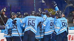 Radosť hráčov Slovan Bratislava. 