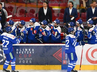 Hráči Slovenska na prestížnom turnaji hráčov do 18 rokov Hlinka Gretzky Cup 2025.