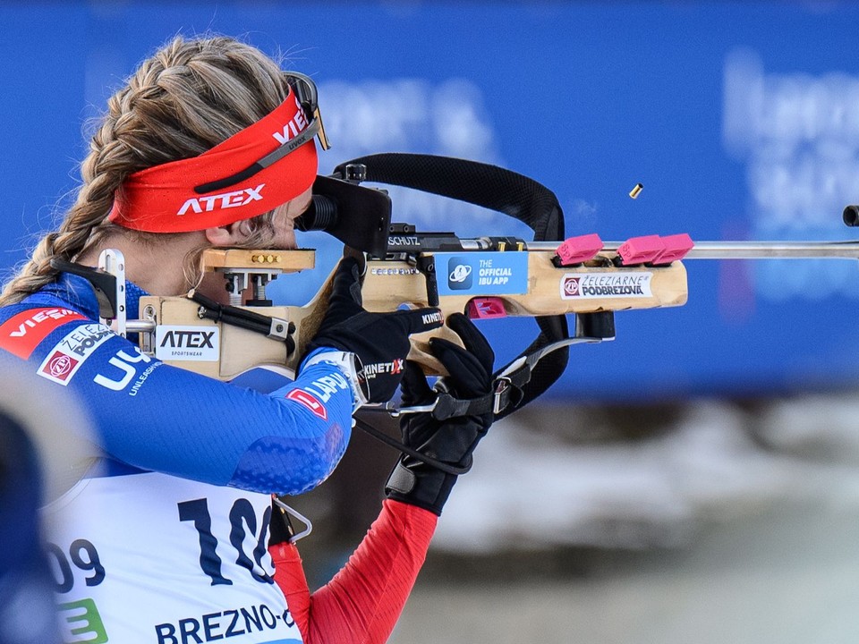 Sára Pacerová na ME v biatlone 2024 v Osrblí.