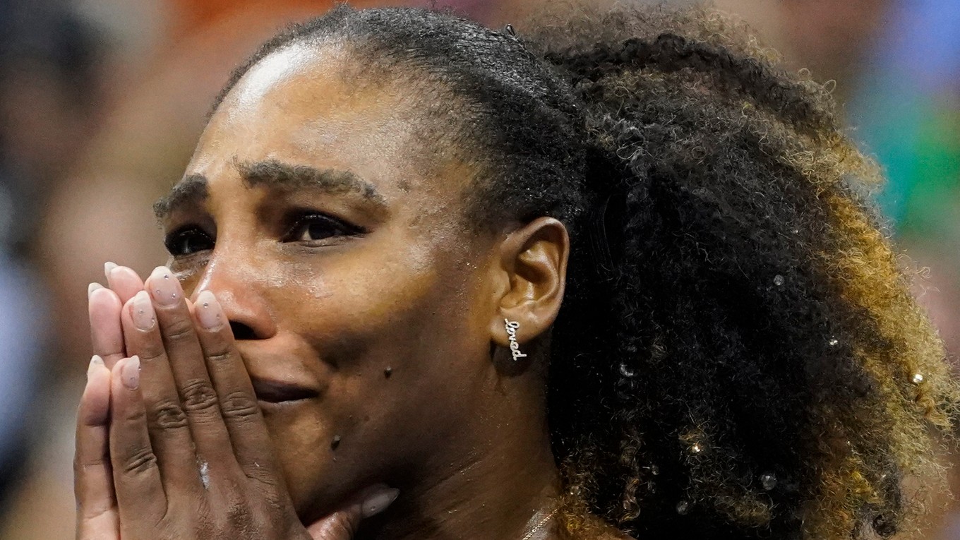 Serena Williamsová po poslednom zápase kariéry na US Open 2022.