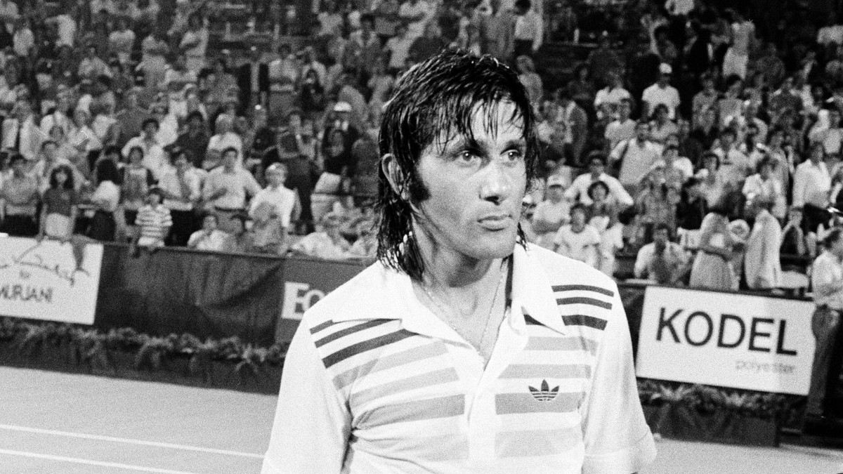 Rumunský tenista Ilie Nastase počas US Open 1979.