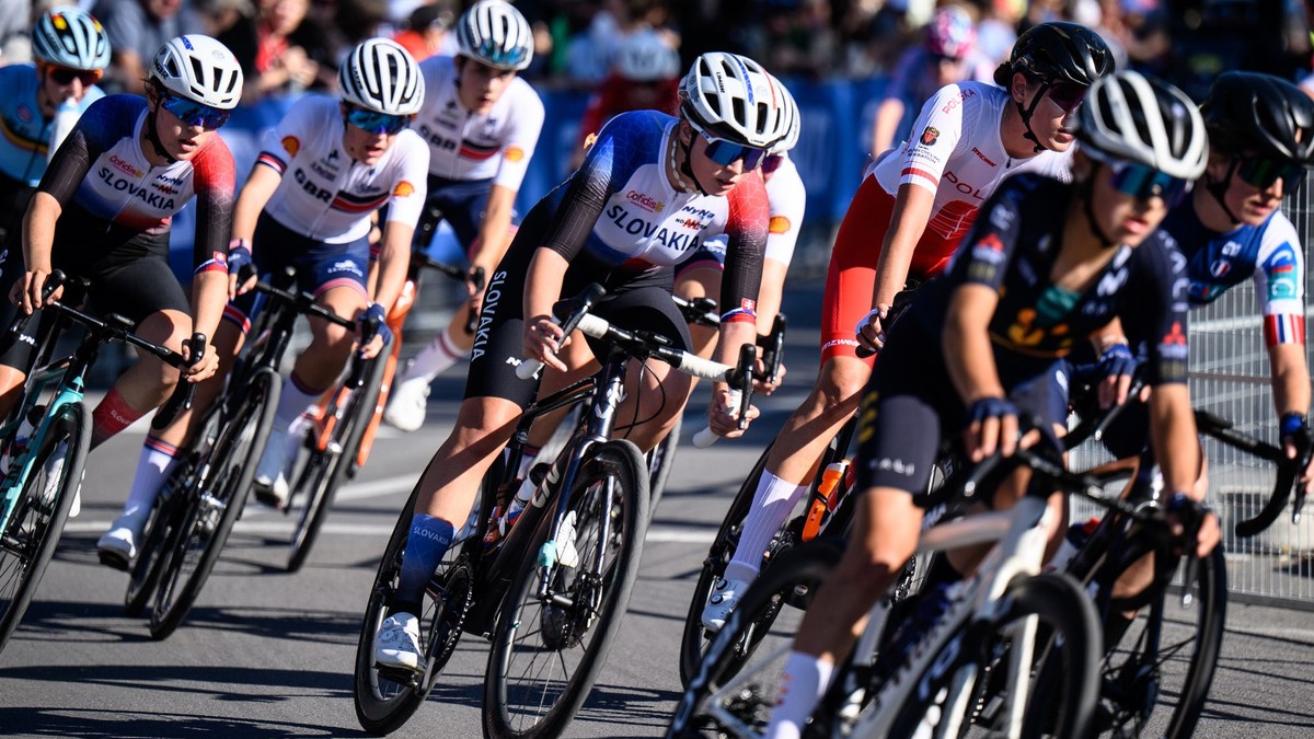 Slovenská cyklistka Karolína Hajduková počas pretekov junioriek na MS 2026. 