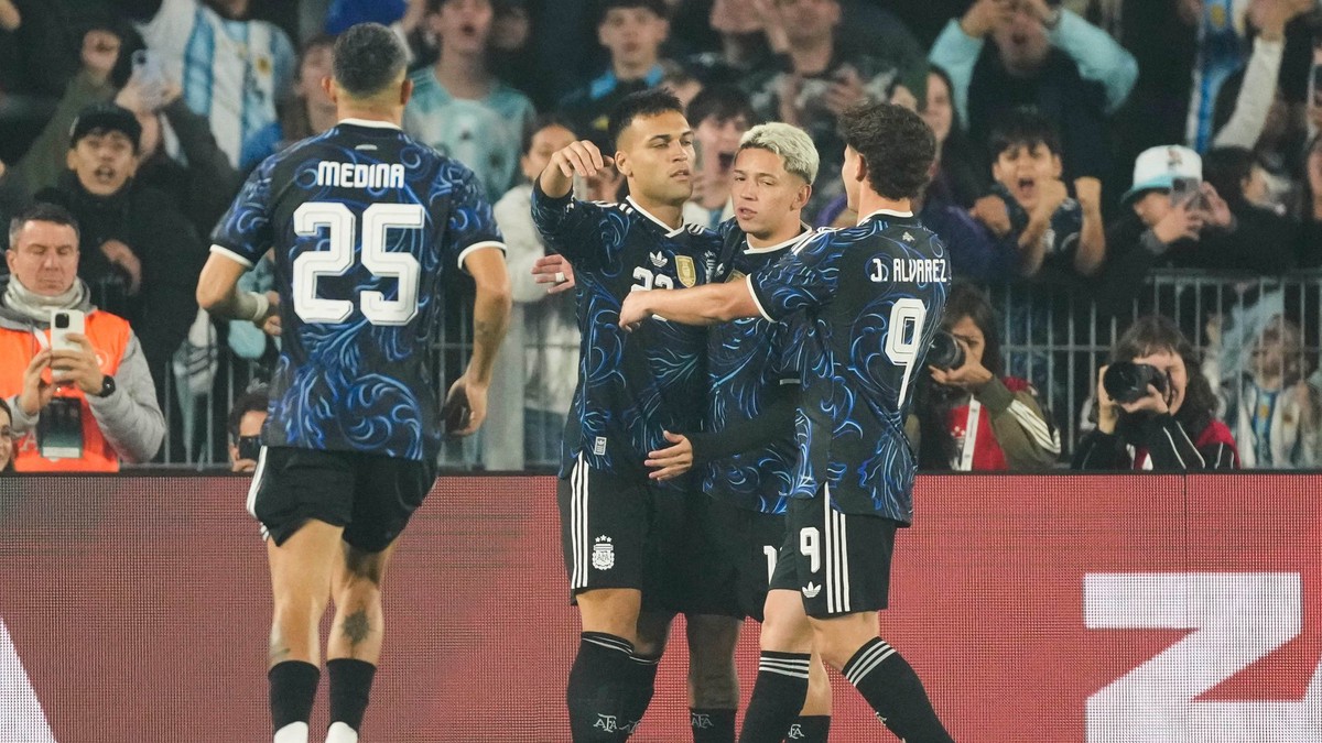 Hráči Argentíny sa radujú z gólu