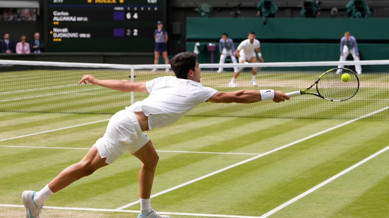 Fotka z finále Wimbledonu 2024.