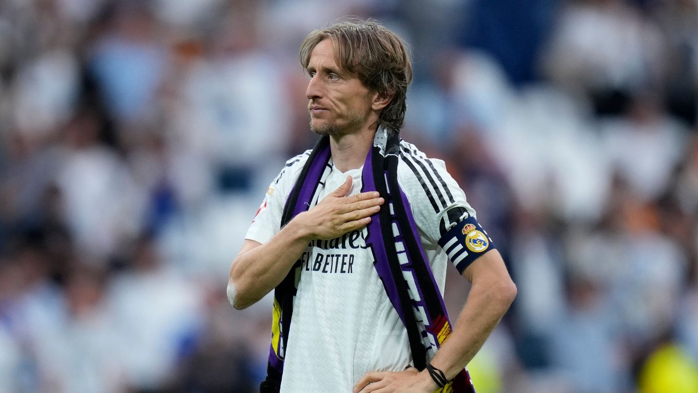 Luka Modrič počas rozlúčky s klubom Real Madrid.