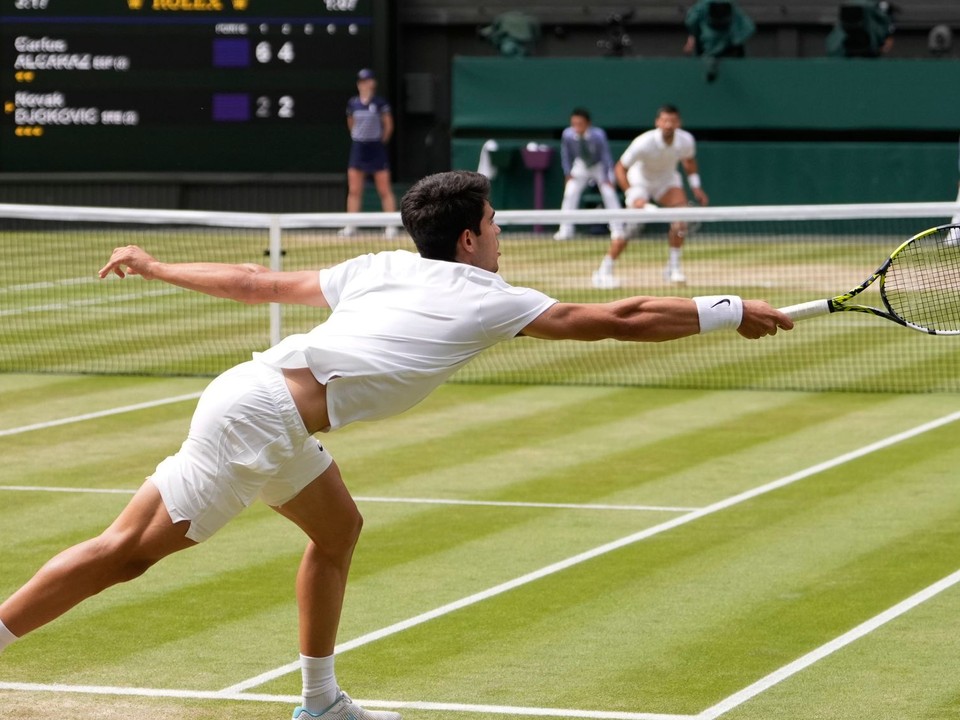 Fotka z finále Wimbledonu 2024.