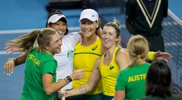 Austrálske tenistky na finálovom turnaji Pohára Billie-Jean Kingovej 2022.