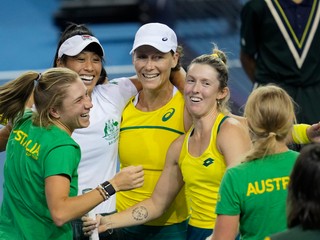 Austrálske tenistky na finálovom turnaji Pohára Billie-Jean Kingovej 2022.