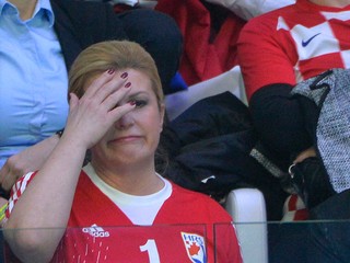 Kolinda Grabarová-Kitarovičová  počas zápasu chorvátskej reprezentácie vo vodnom póle.