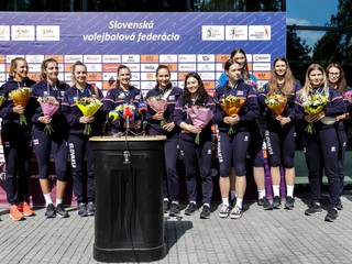 Slovenská ženská volejbalová reprezentácia po kvalifikácii na ME 2023.