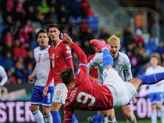 Fotka zo zápasu Česko - Faerské ostrovy.