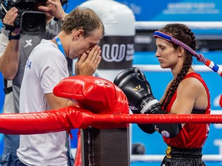 Slovenská reprezentantka v thajskom boxe Monika Chochlíková počas Svetových hier 2025.
