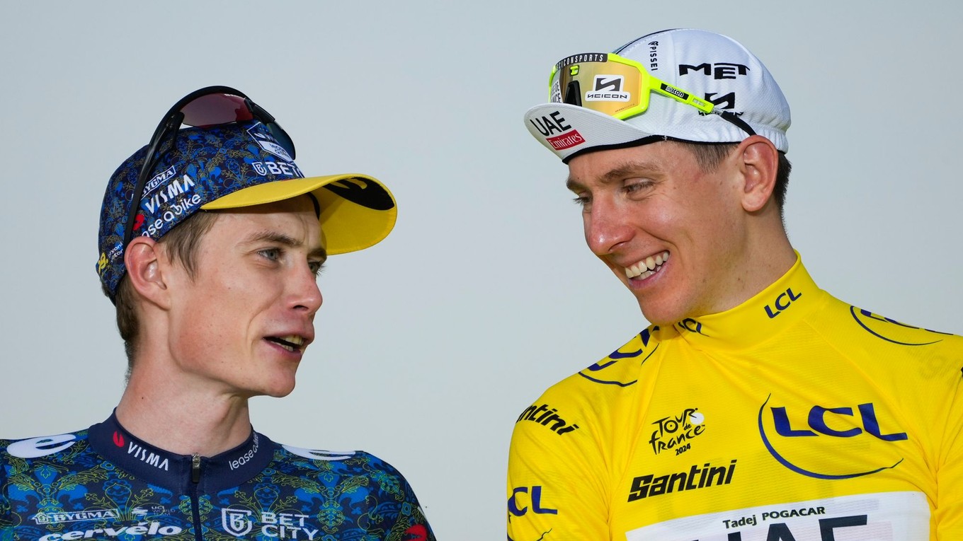 Jonas Vingegaard a Tadej Pogačar počas Tour de France 2024.