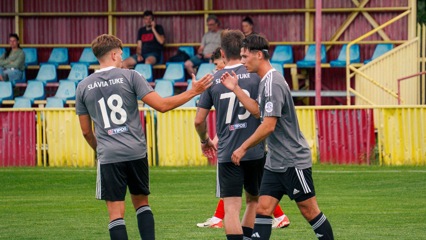 Futbalisti Slávia TU Košice.