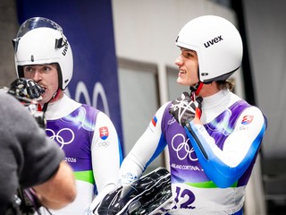 Slovenskí reprezentanti v sánkovaní Christián Bosman (vľavo) a Bruno Mick 