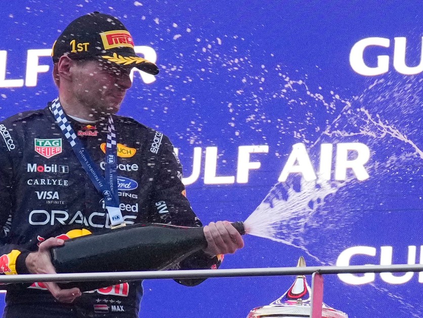 Max Verstappen oslavuje víťazstvo