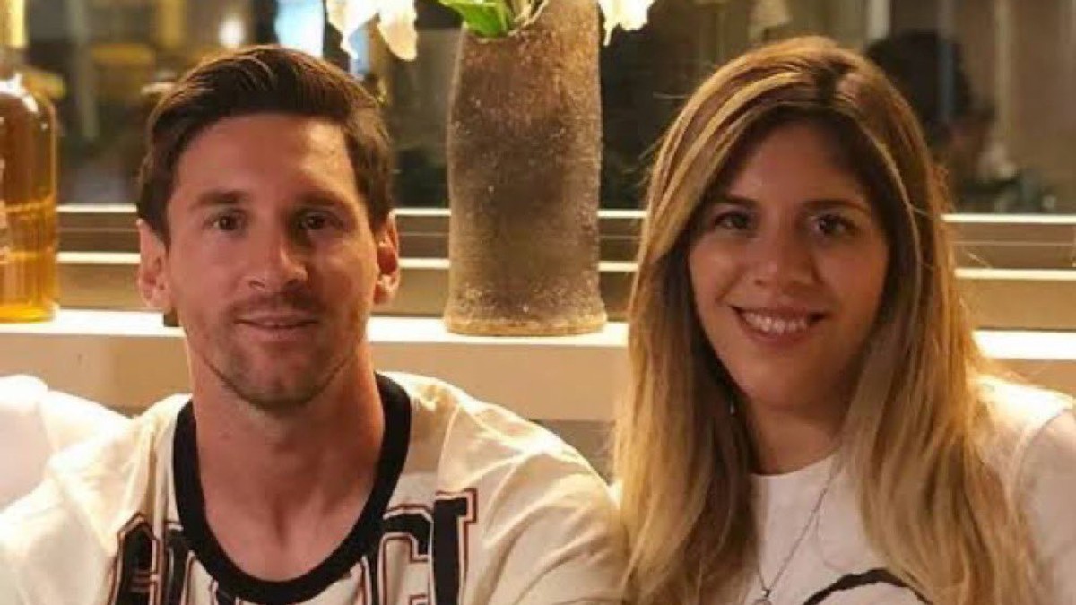 Lionel Messi a (vpravo) jeho sestra Maria.