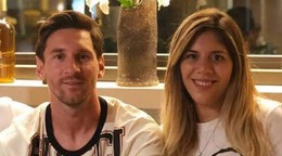 Lionel Messi a (vpravo) jeho sestra Maria.