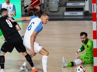 Momentka zo zápasu Slovensko - Gruzínsko.