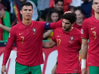 Radosť hráčov Portugalska.