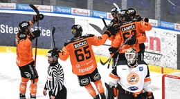 Gólová radosť hráčov Košíc počas zápasu 32. kola hokejovej Tipsport ligy HC Košice – HK Dukla Michalovce.