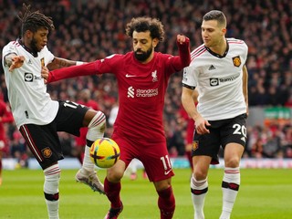 Egyptský útočník Liverpoolu Mohamed Salah v zápase proti Manchestru United.