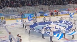 Nástup hráčov Nitry pred prvým zápasom novej sezóny Tipsport ligy.
