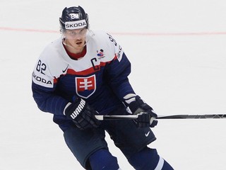 Kapitán slovenského tímu Tomáš Kopecký počas MS v hokeji 2015.

