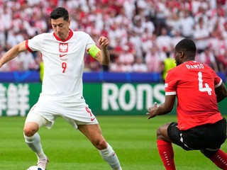 Robert Lewandowski v zápase Poľsko - Rakúsko na EURO 2024