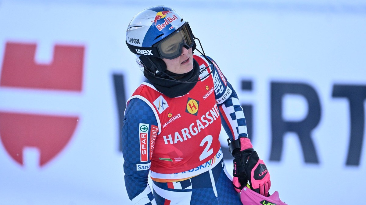 Chorvátska lyžiarka Zrinka Ljutičová po slalome v Kranjskej Gore 2026. 