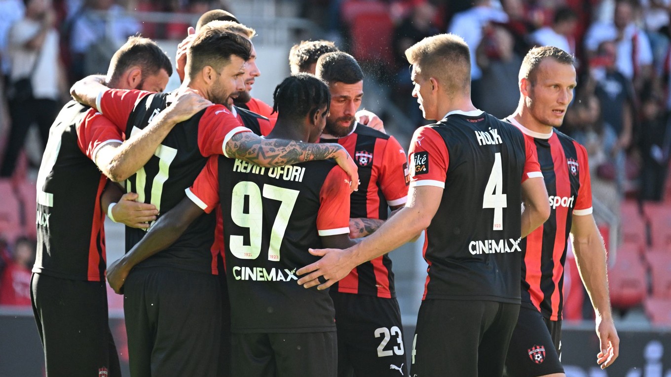 Radosť futbalistov z tímu FC Spartak Trnava.