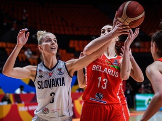 Zápas Slovensko - Bielorusko na ME v basketbale žien 2021.