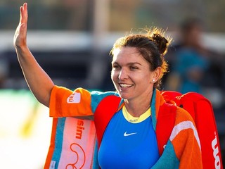 Rumunská tenistka Simona Halepová na turnaji v Miami 2024.