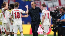 Thomas Tuchel a hráči anglickej reprezentácie.